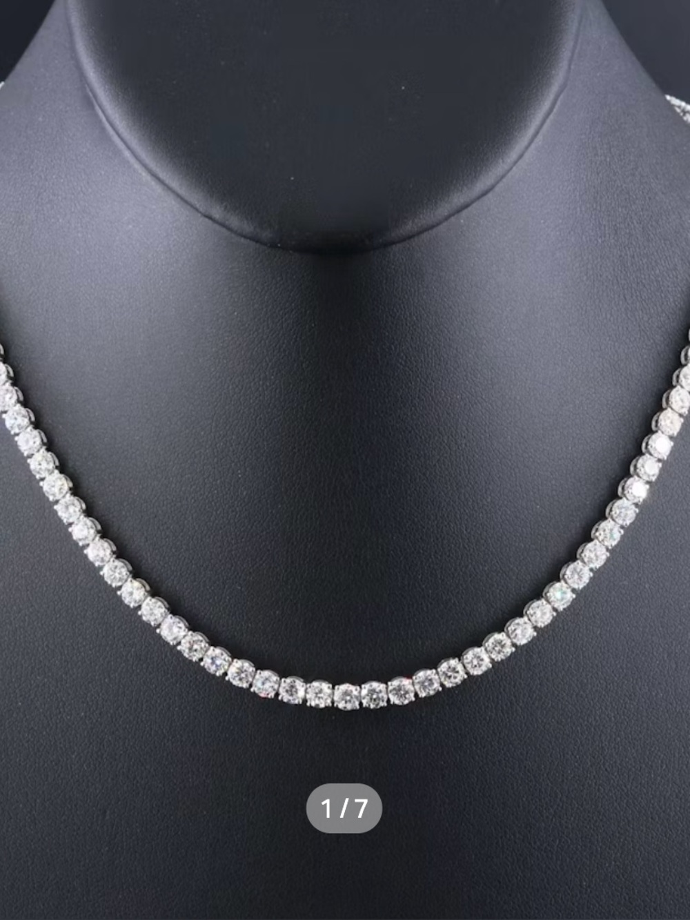 20.68 CTW Lab Diamond and Platinum Tennis Necklace
